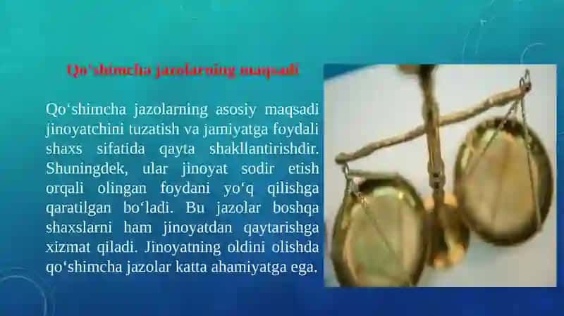 Qo‘shimcha jazolar tushunchasi 4