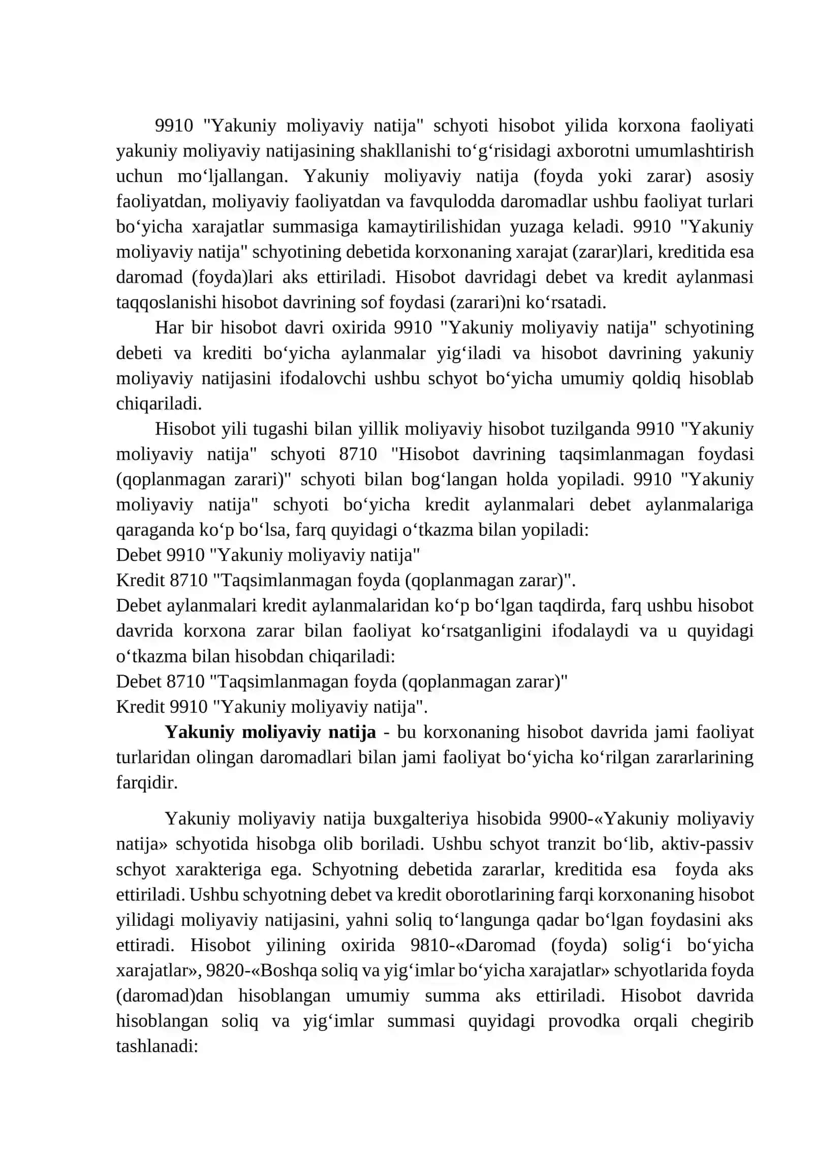 22-mavzu; Soliq to‘lagunga qadar foydani aniqlash va soliqqa tortish. Sof foyda va uning ishlatilishini hisobga olish 4