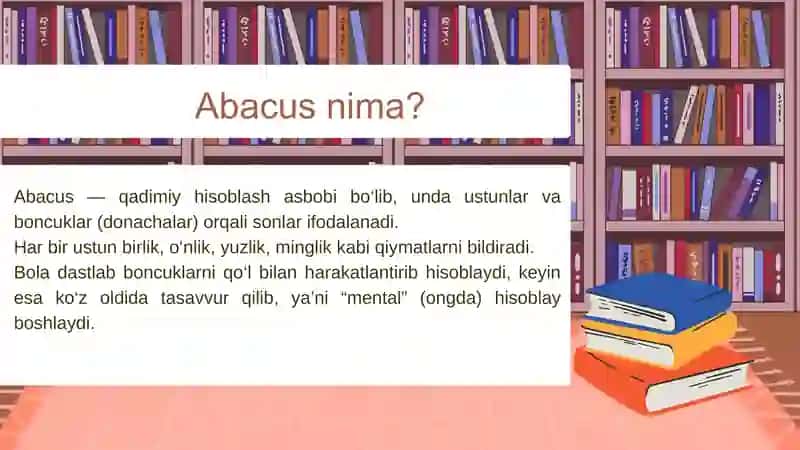 Mental arifmetikada abackus yordamida sonlarni oʻrganish 4