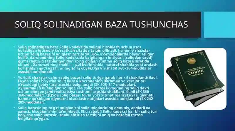 YURIDIK VA JISMONIY SHAXSLARNI SOLIQ SOLINADIGAN BAZANI TO'G'RI ANIQLASH MEXANIZMI 4