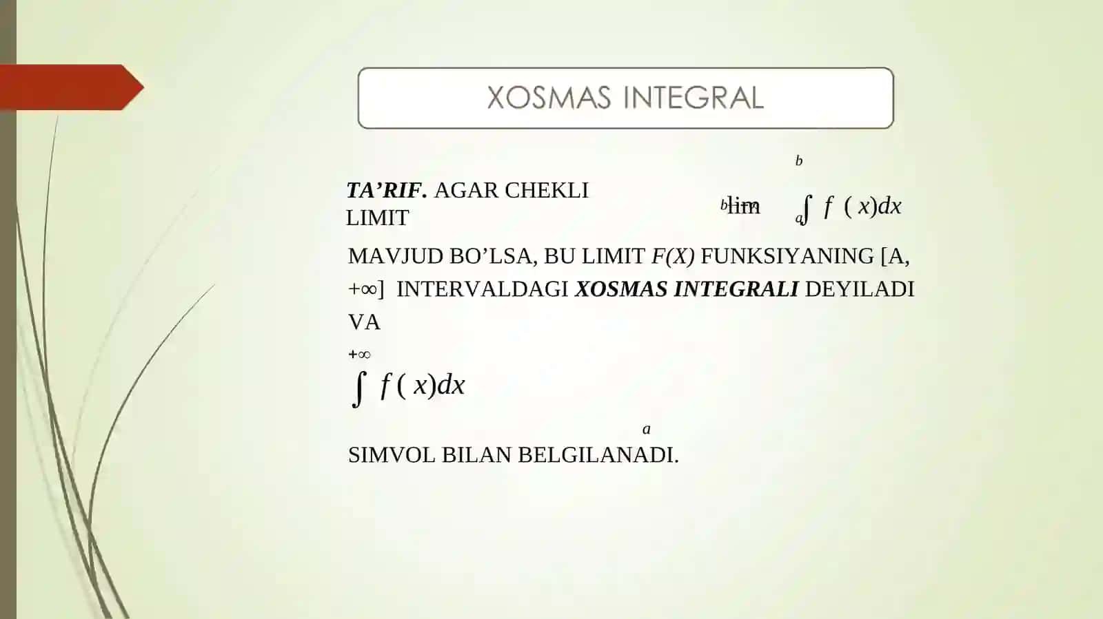 Xosmas integral 4
