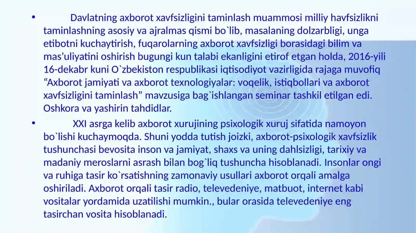 Axborotni saqlash, ishlov berish va himoyalashning zamonaviy texnologiyalari 4