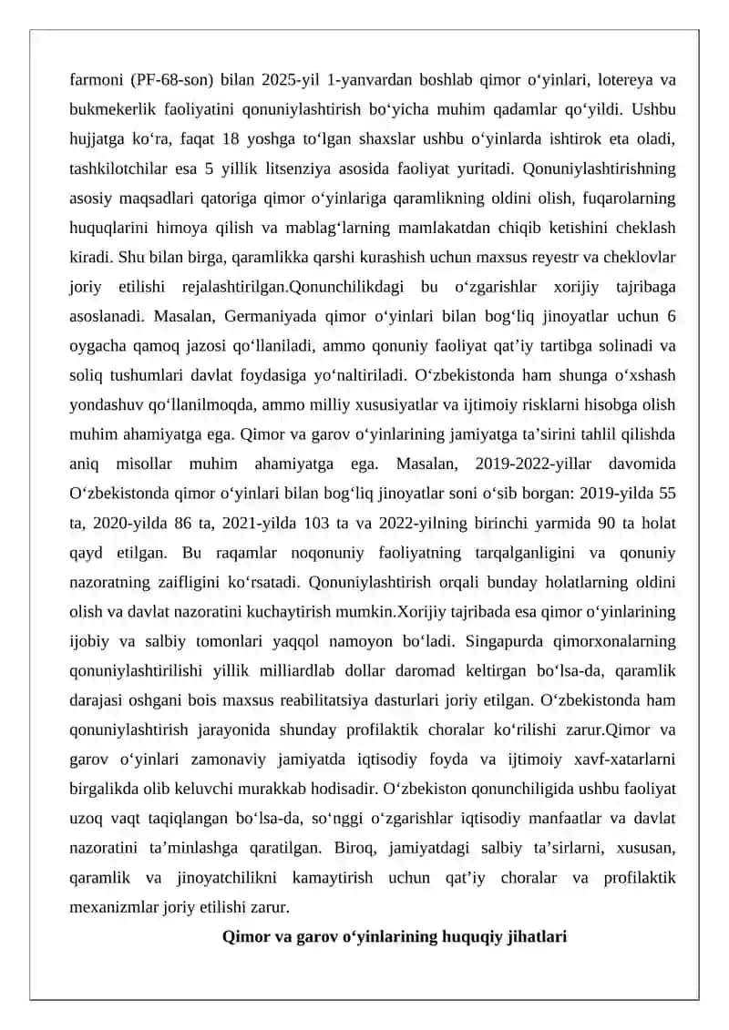 Qimor va garov o‘yinlarini o‘tkazish 4