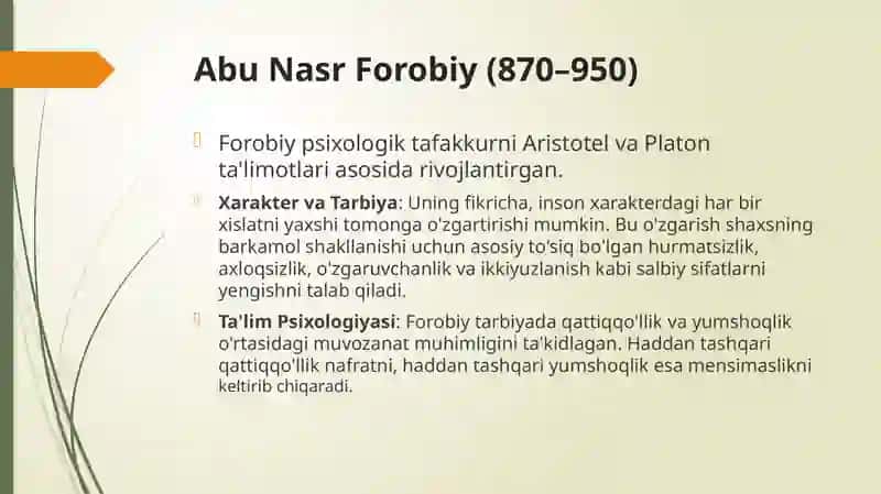 Sharq mutafakkirlarining psixologik qarashlari 4