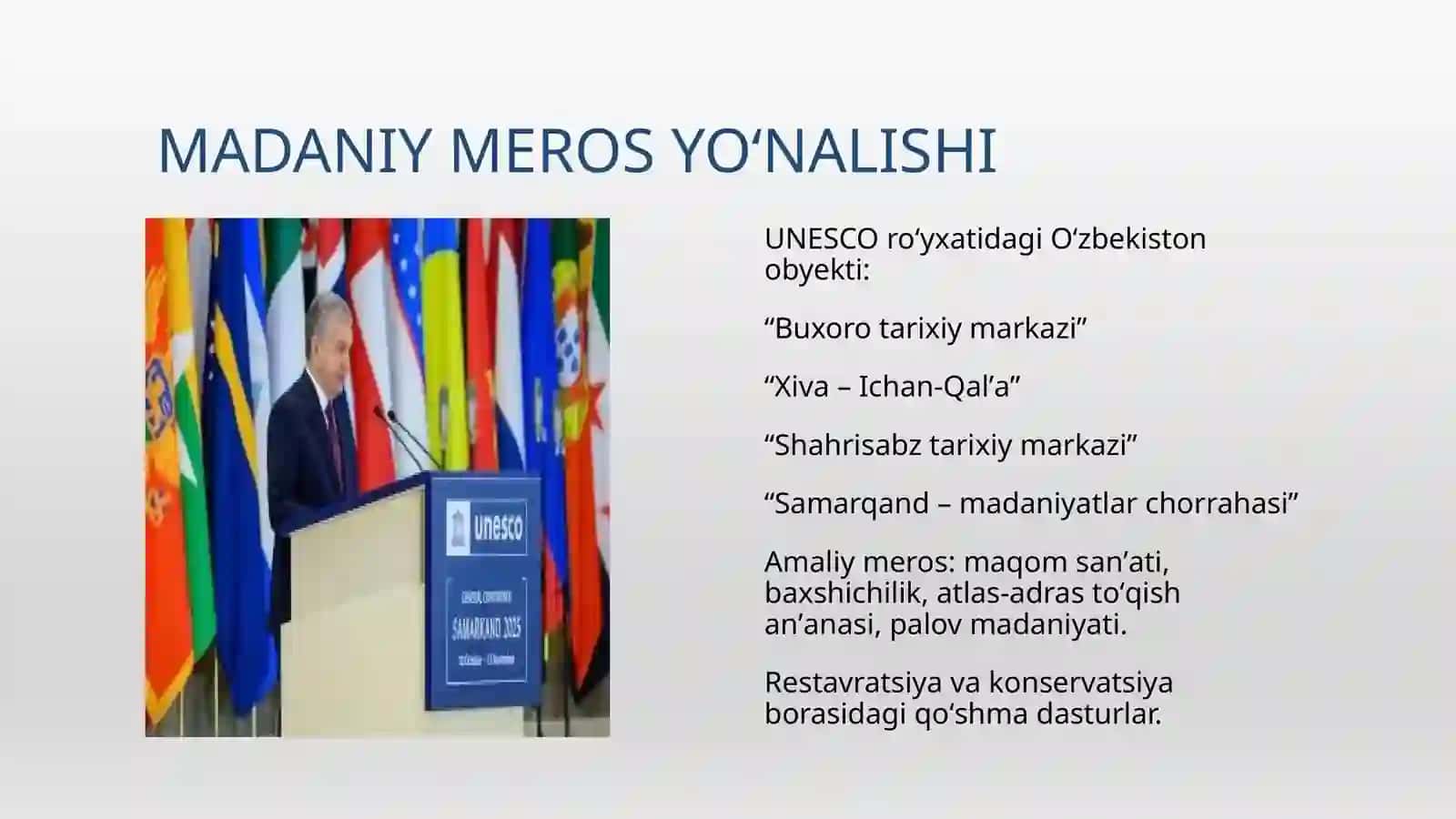 UNESCO– Birlashgan Millatlar Tashkilotining taʼlim, fan va madaniyat sohasidagi ixtisoslashgan muassasasi 4