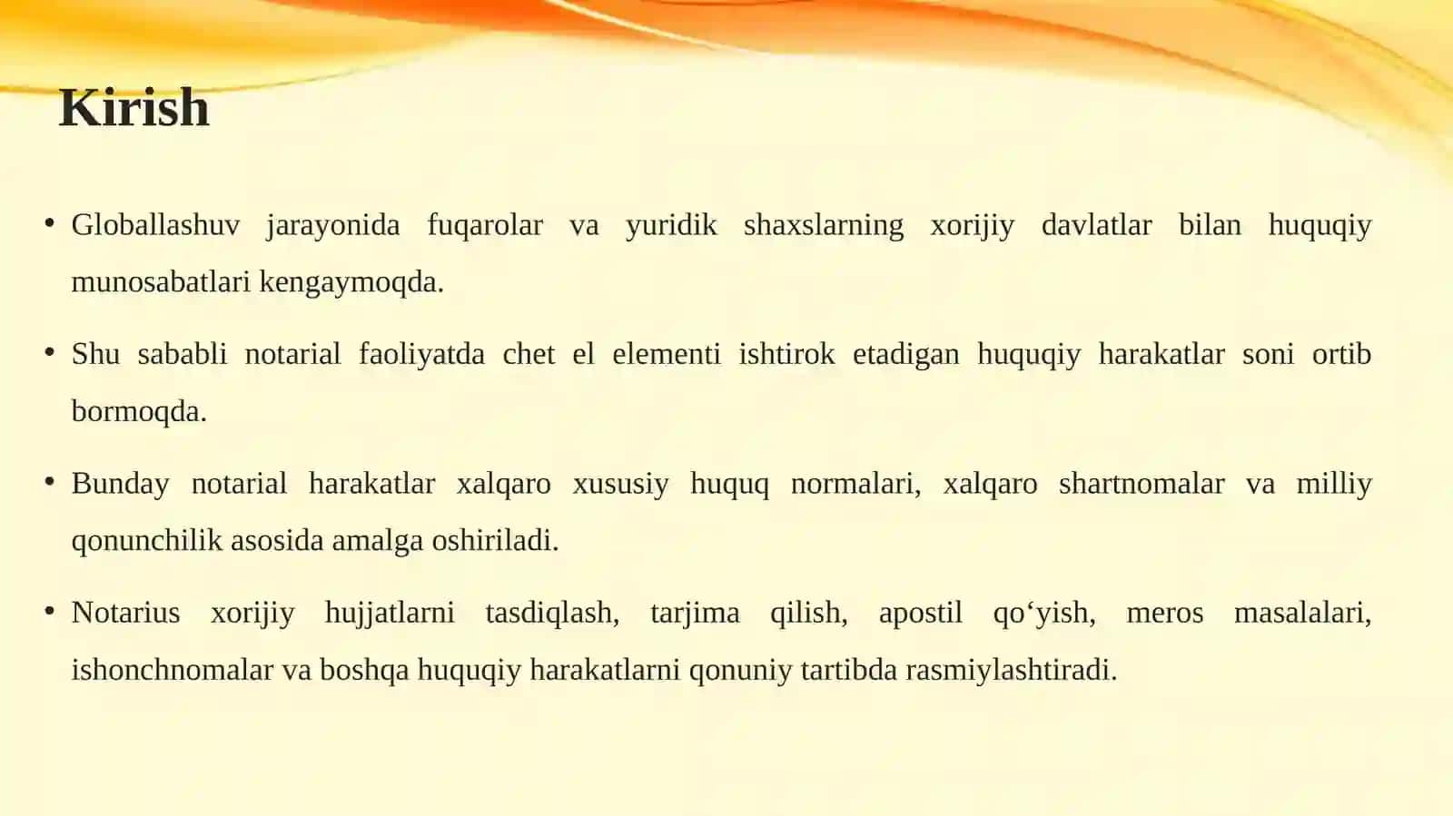 Chet el elementi bilan murakkablashgan notarial harakatlar. 4
