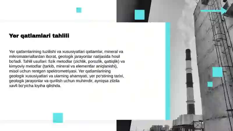 Geologik tekshiruvlar va yer qatlamlarini tahlil qilish 4
