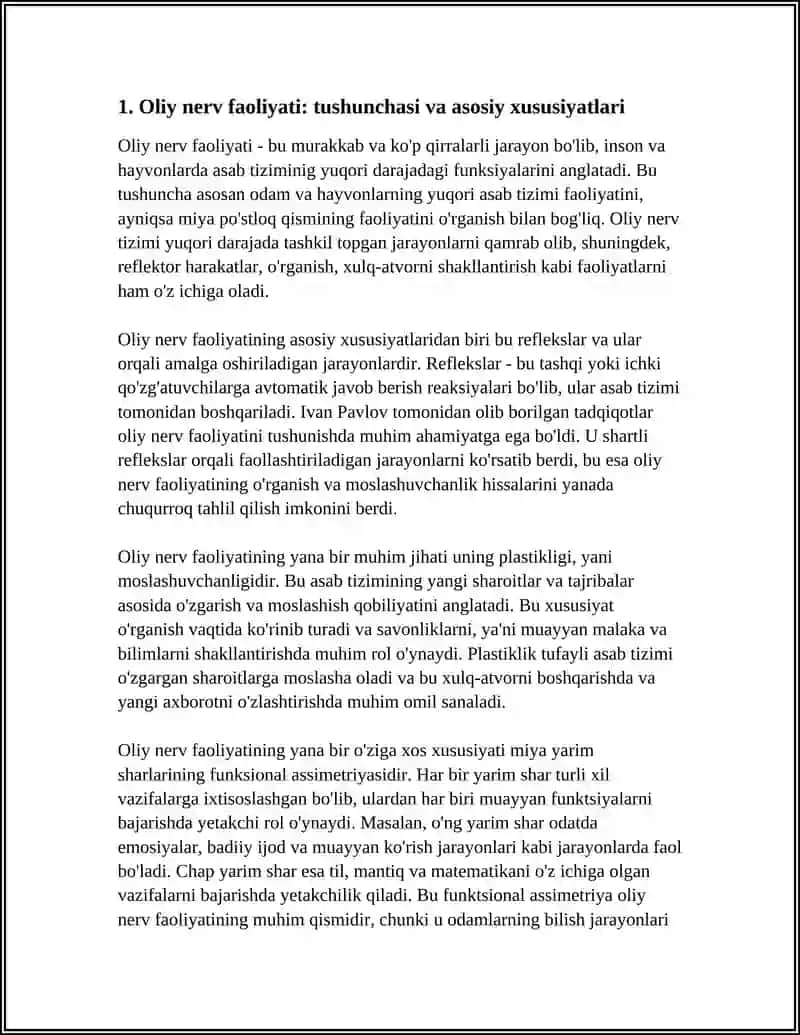 OLIY NERV FAOLIYATI. FUNKSIONAL ASSIMETRIYA VA XOTIRA 4