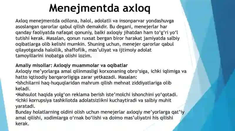 Ijtimoiy omillar va menejmentda axloq. 4