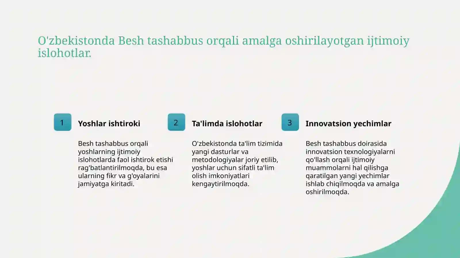 Besh tashabbus 4