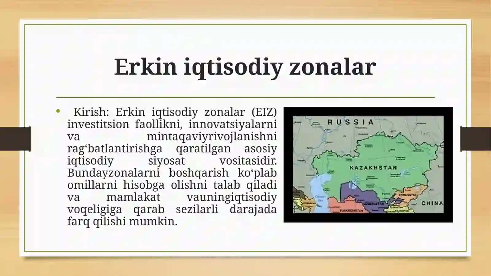 Qozogʻiston Davlatining Investitsiya Muhiti, Erkiniqtisodiy Zonalar va Innovatsion Faoliyati 4