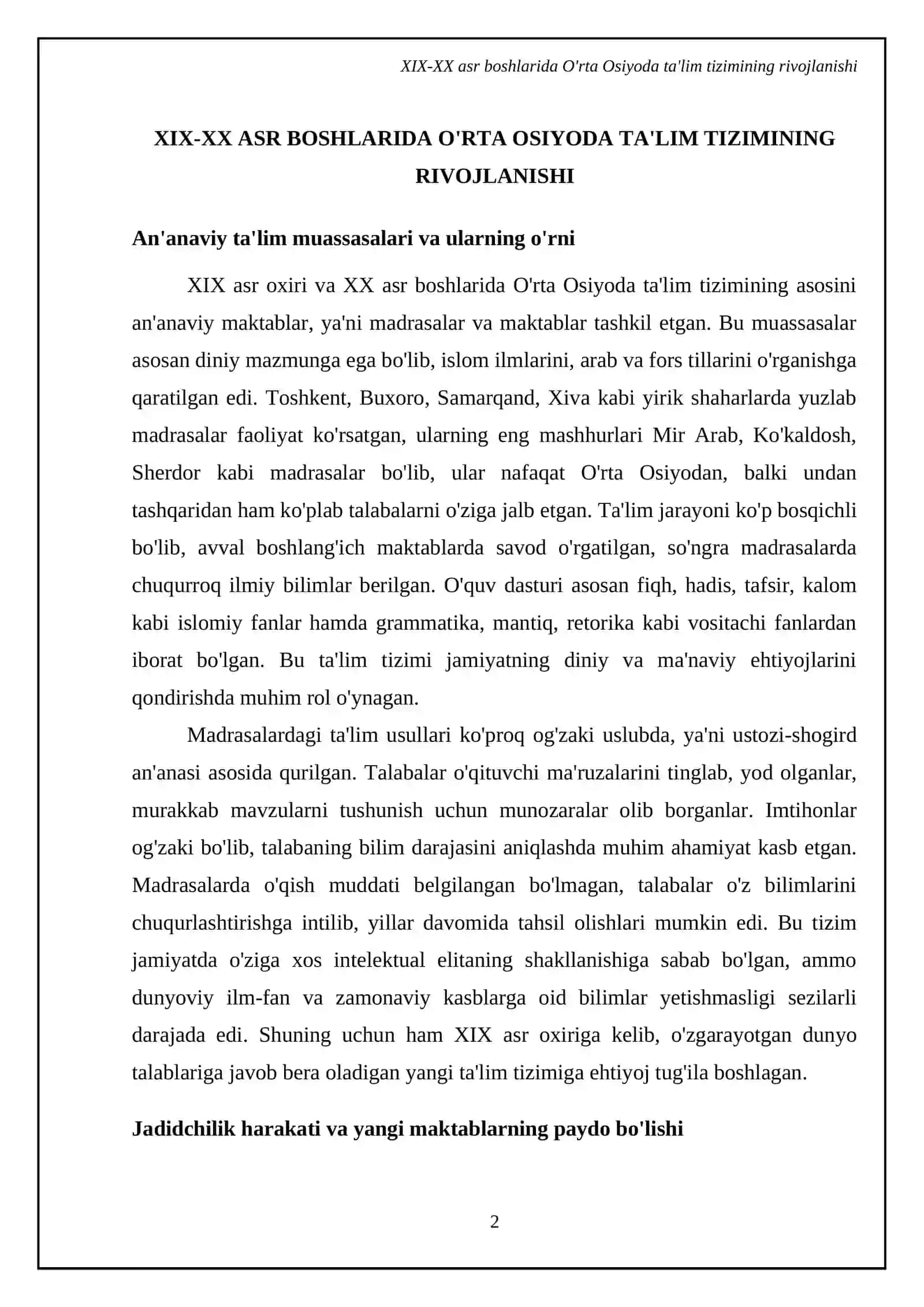 XIX- XX asr boshlaridagi tálim 4