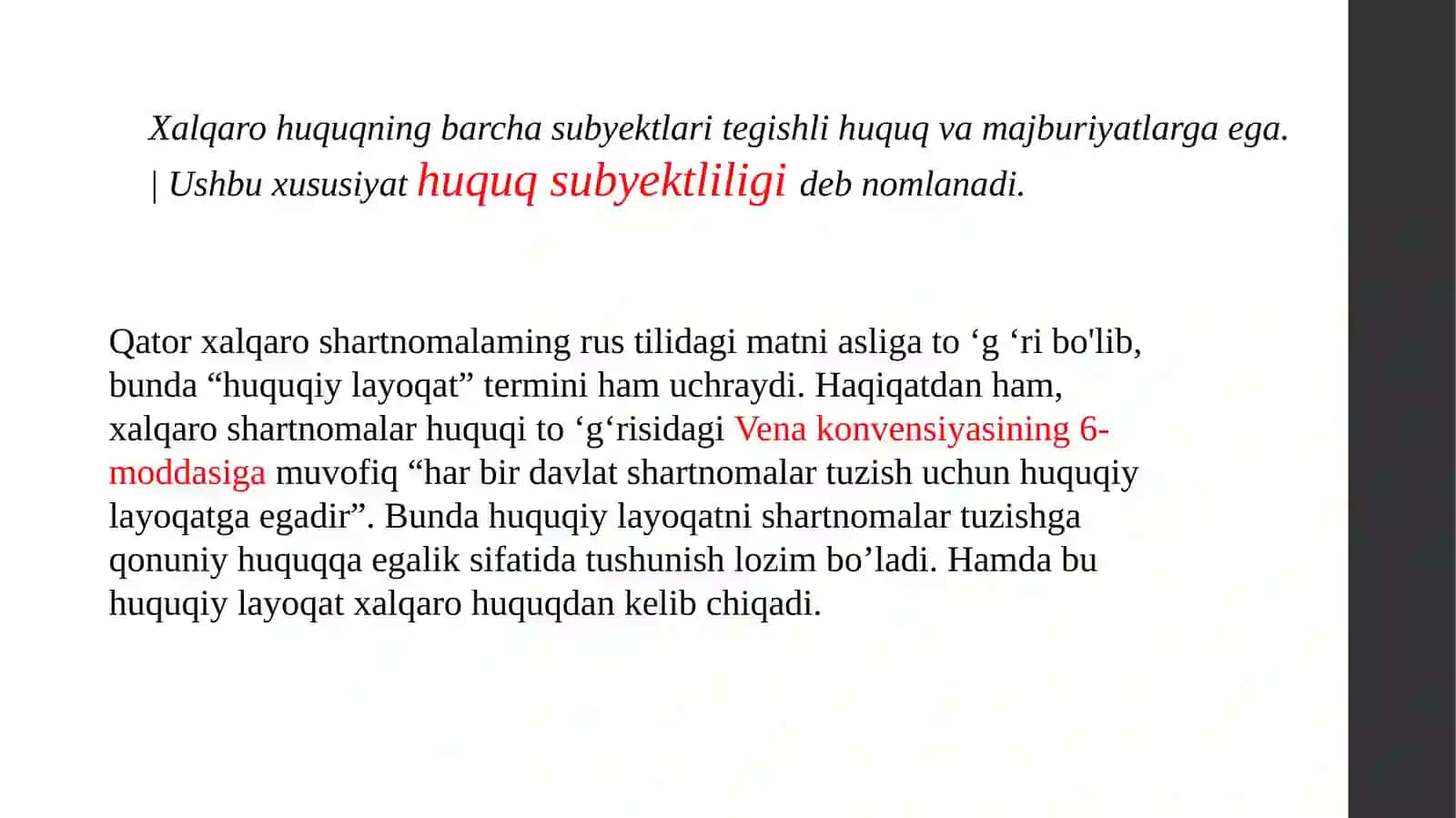 Xalqaro huquqning birlamchi va ikkilamchi subyektlari 4