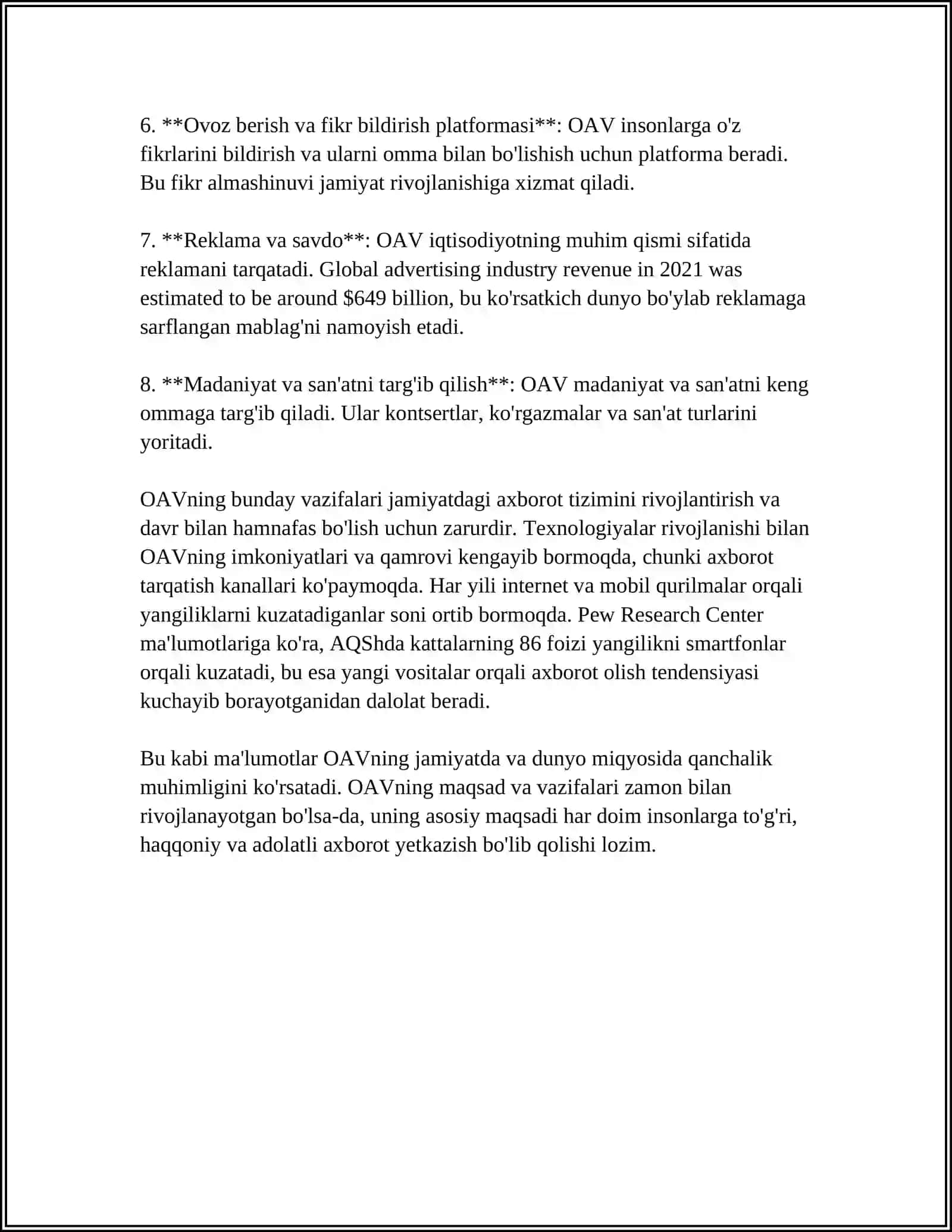 Omma viy axborot vositalari. Publistik uslub va uning xususiyatlari 4