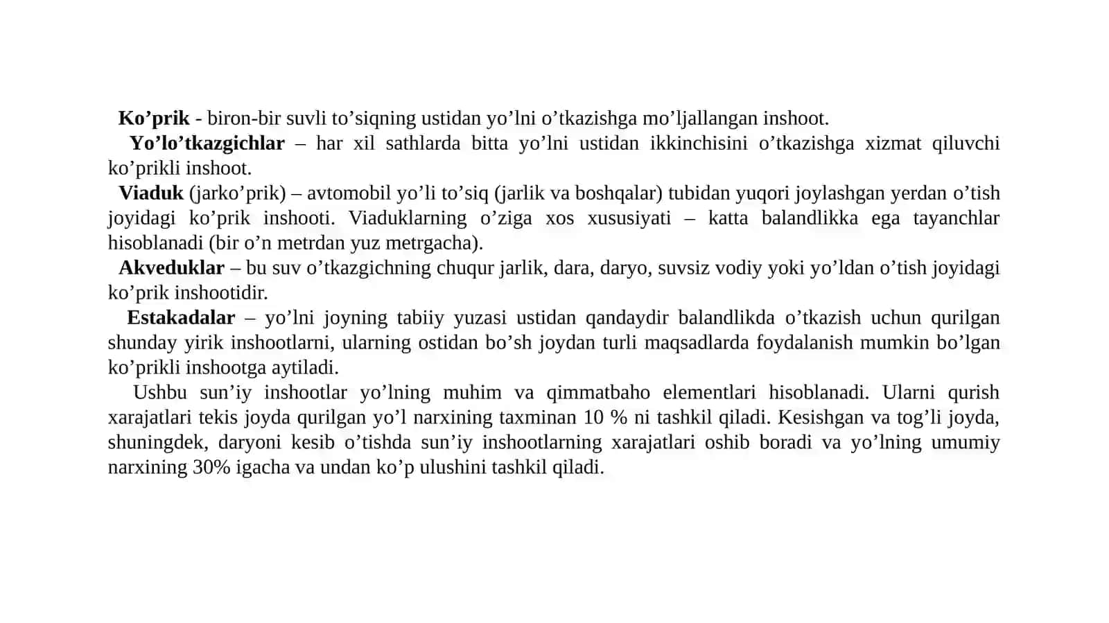 Sun'iy inshoot turini aniqlash, suv sarfi va o'lchamlarini hisoblash 4