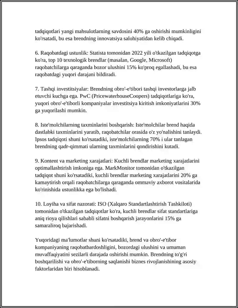 KORXONA RAQOBAT MAVQEINING ZAIF VA KUCHLI JIHATLARI TAHLILI 4