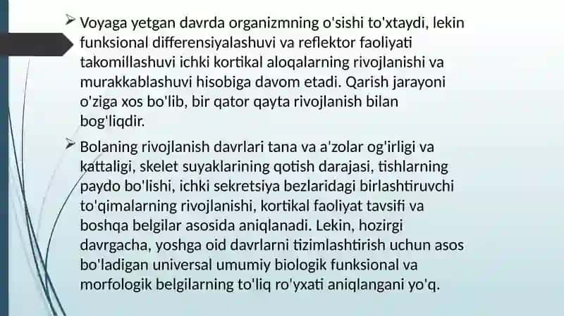 rivojlanishdagi kritik davrlar 4