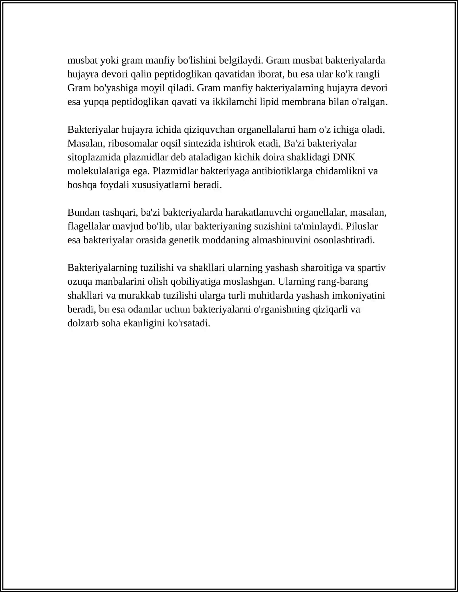 REFERAT Mavzu: BAKTERIYALARNI MORFOLOGIYASI 4