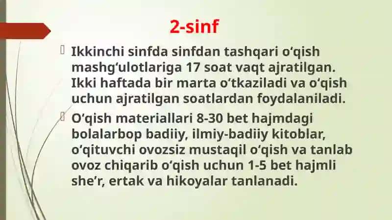 SINFDAN TASHQARI O’QISH DARSLARINING MAQSADI 4