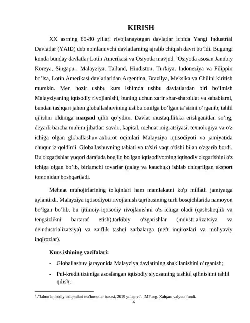 Malayzaning zamonaviy iqtisodiy rivojlanishi 4