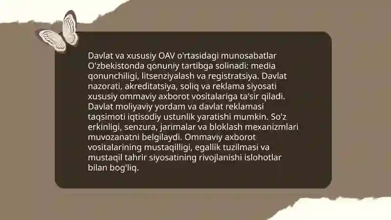 O'zbekiston Respublikasida ommaviy axborot vositalarining faoliyati 4