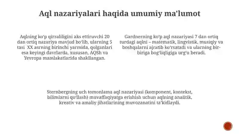 Intellekt va kreaktivlik nazariyalari 4