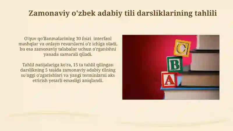 Zamonaviy Oʻzbek Adabiy Tilining Darsliklarini Tahlil Qilish 4