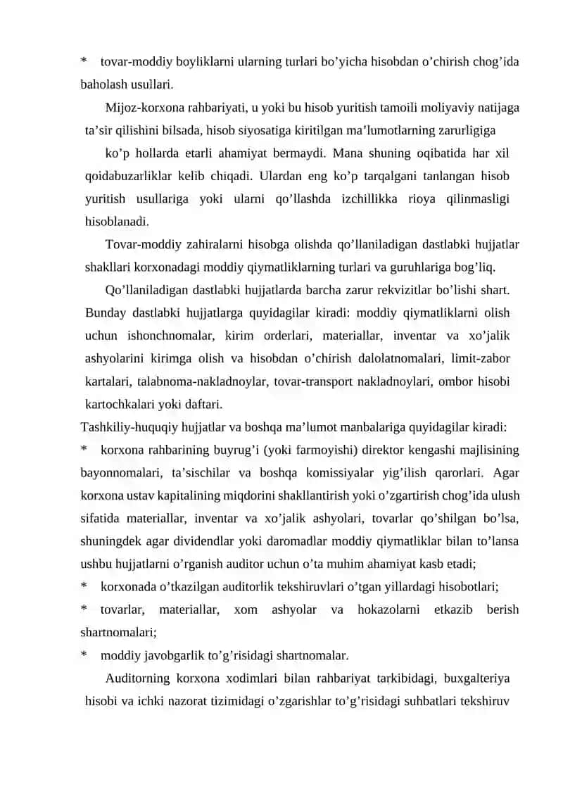 Tovar-moddiy zahiralarni tekshirish 4