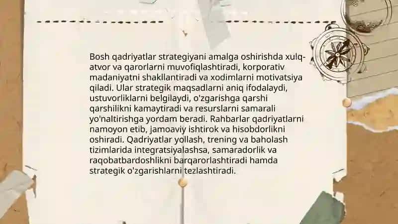 Strategiyani bajarish: bosh qadriyatlar, reinjiniring va tuzilma 4