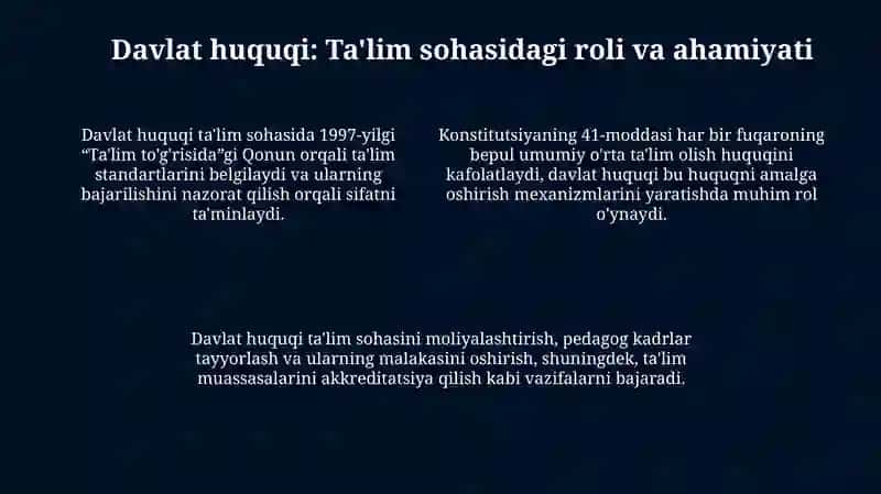 Tarbiya va Davlat huquq asoslari fanlaridan integratsiyalashgan topshiriq 4