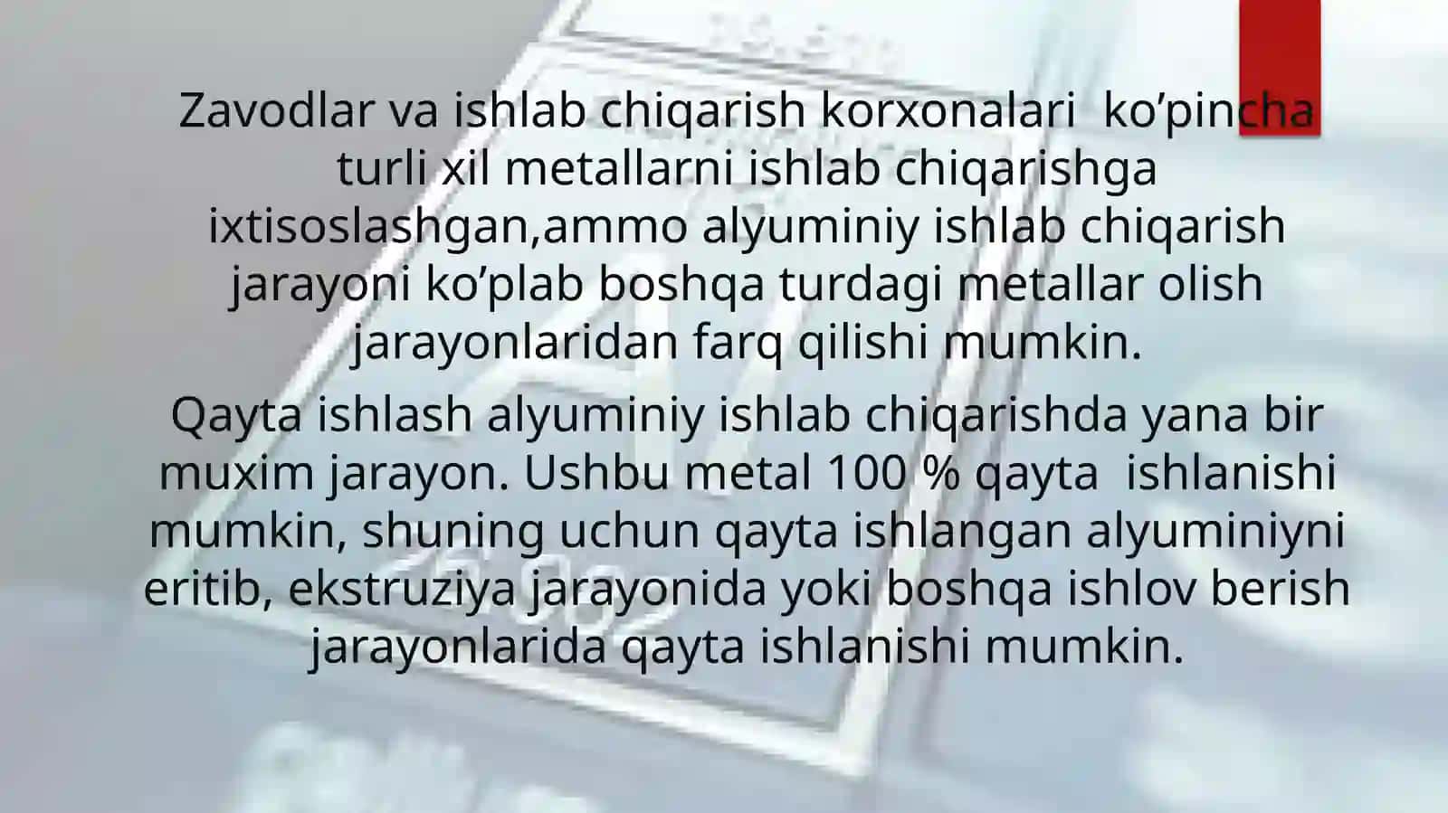 Alyuminiy olish texnologiyasi 4