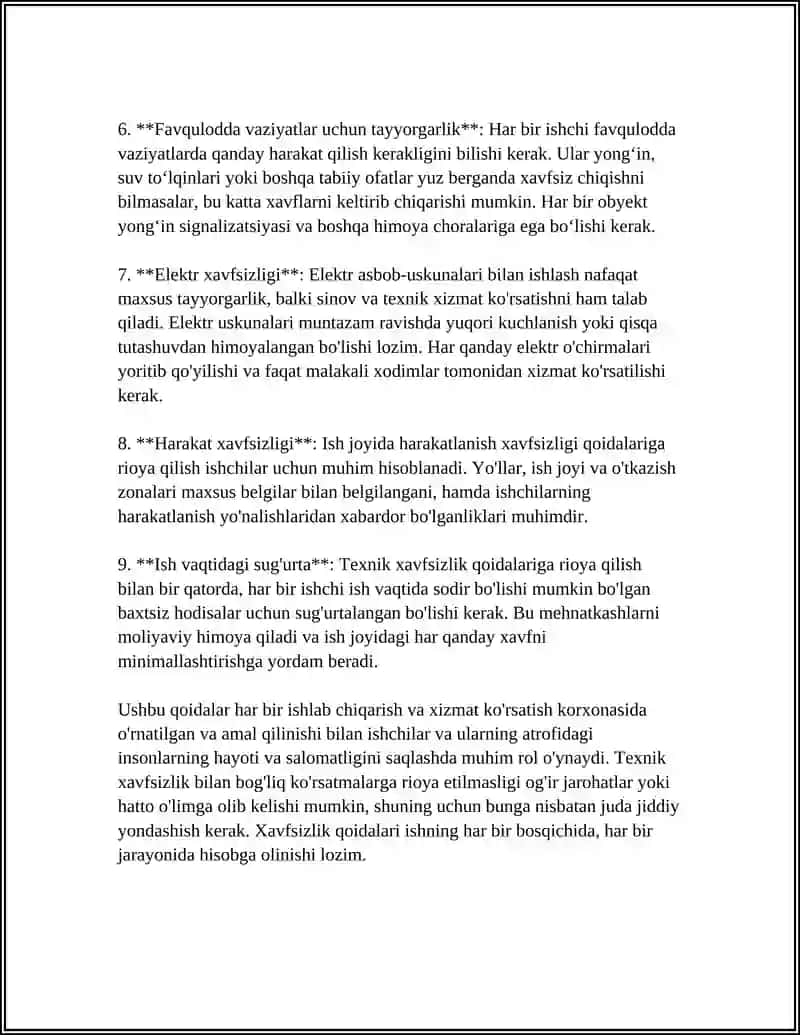 Ish joyida texnik xavfsizligi 4