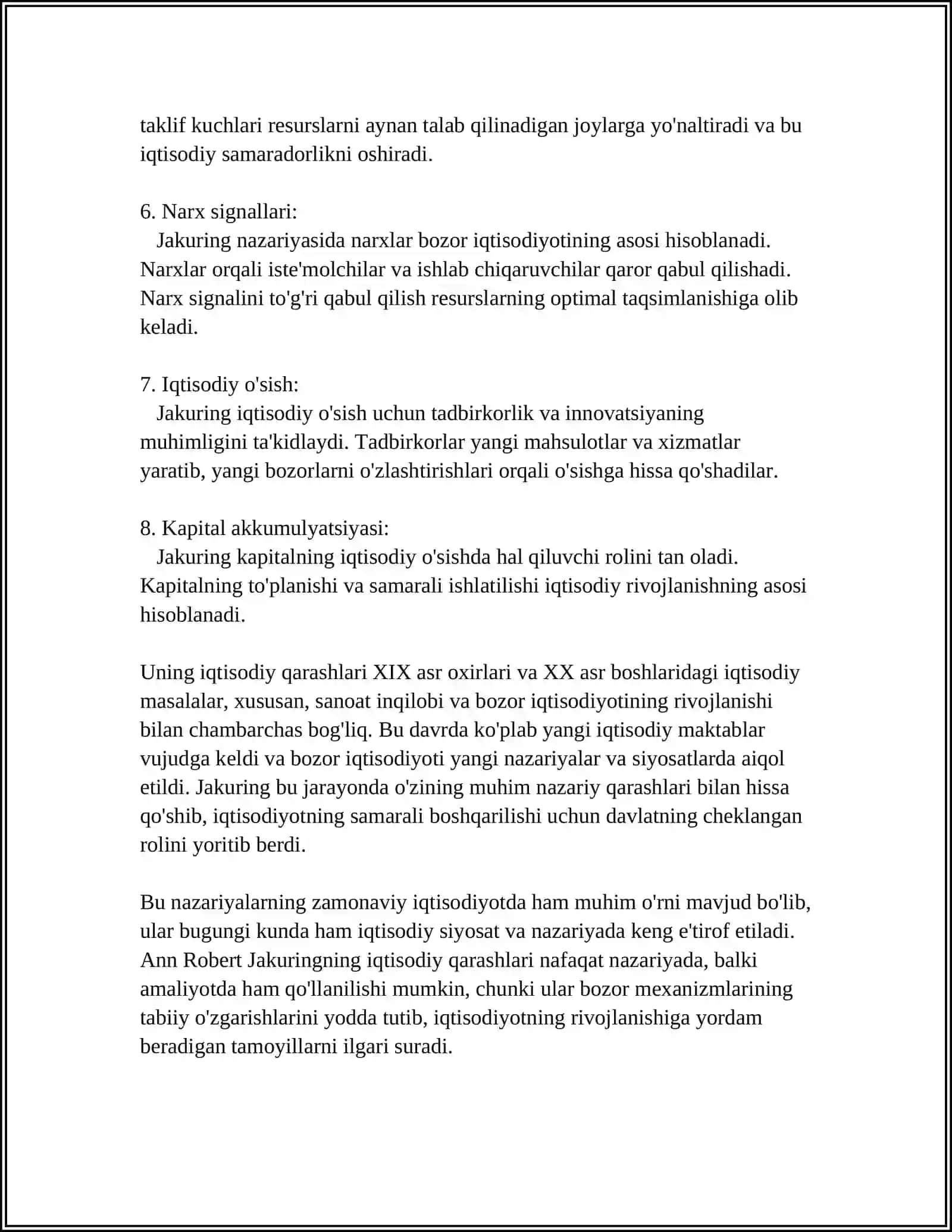 ANN ROBER JAK TYURGONING IQTISODIY QARASHLARI 4