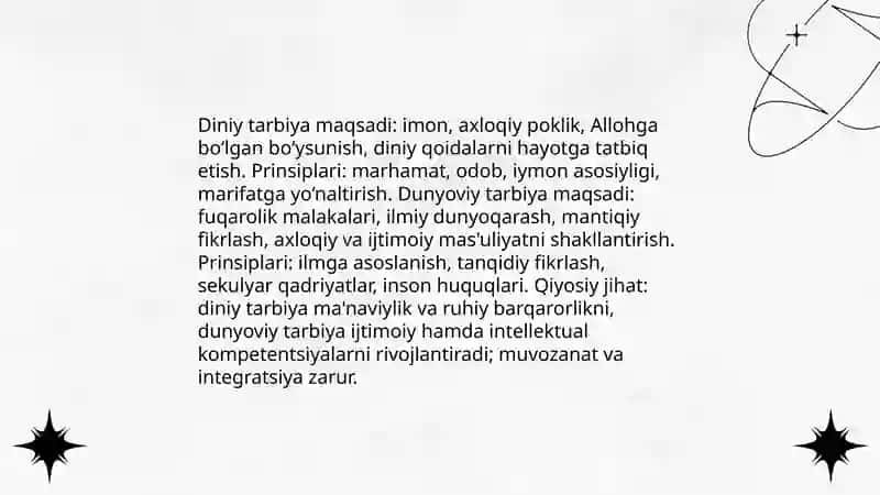 Tarbiya maqsadlari mazmuni va prinsiplarini qiyosiy tahlil 4