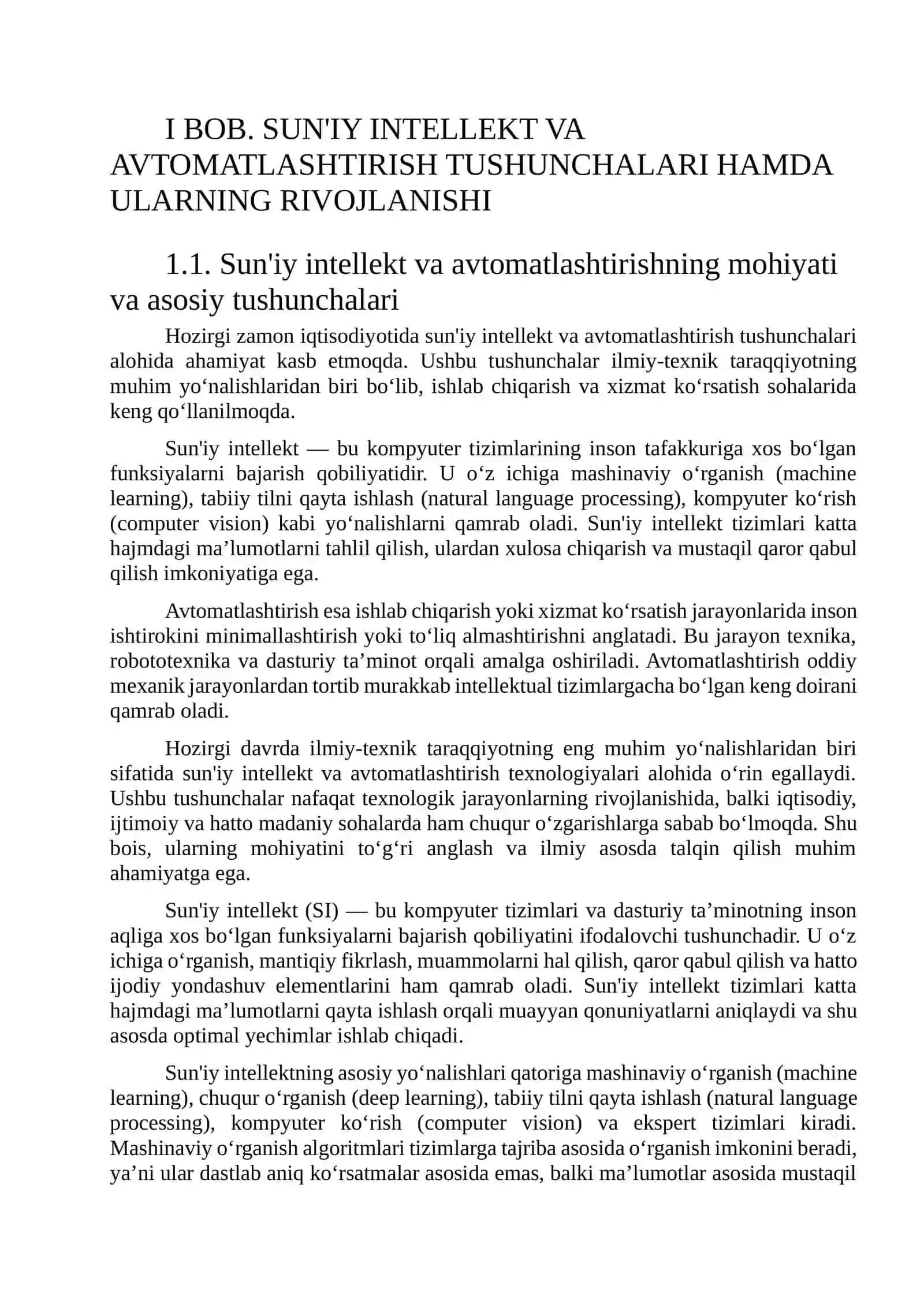 Sun'iy intellekt va avtomatlashtirish tushunchalari hamda ularning rivojlanishi 4