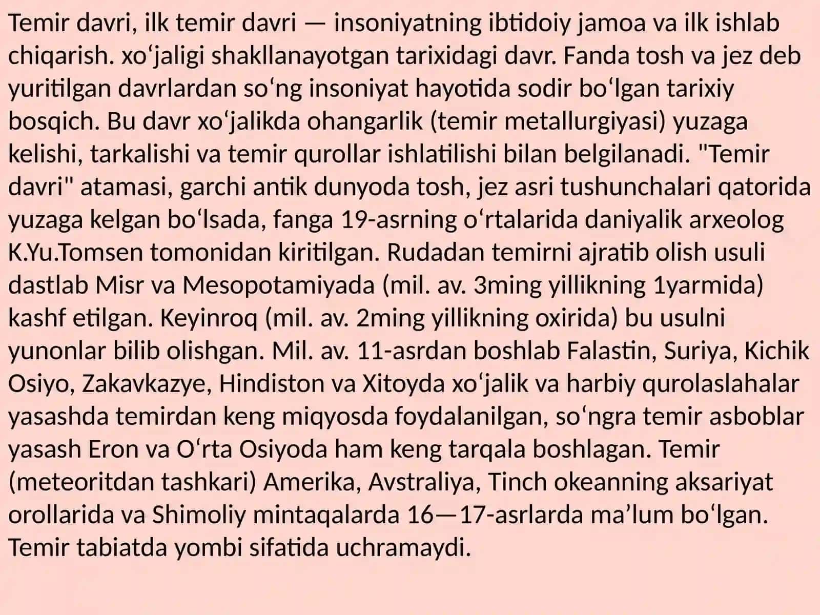 Abdumalikova Soniyaning arxeologiya fanidan tayyorlagan mustaqil ishi 4
