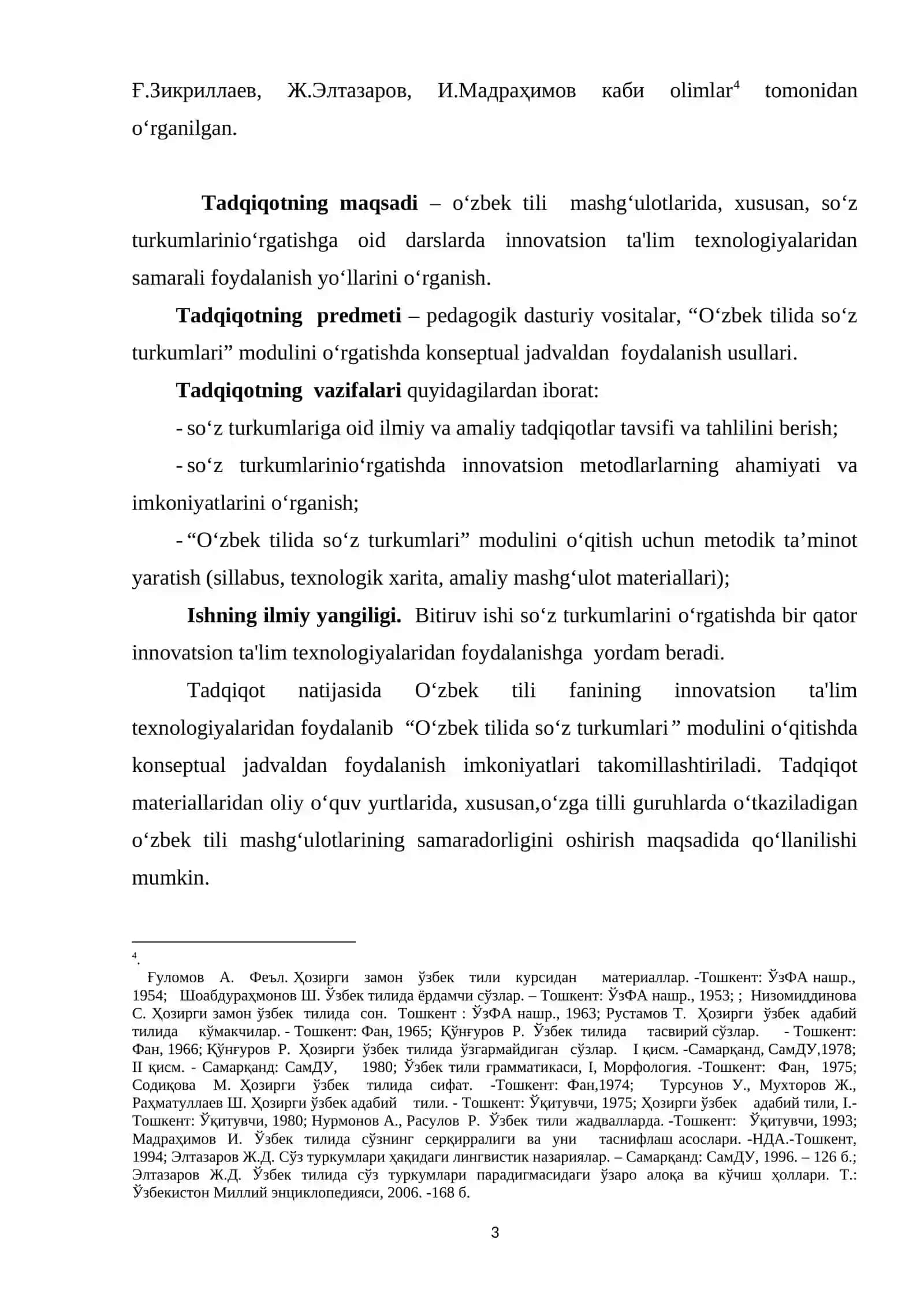 "O‘ZBEK TILIDA SO‘Z TURKUMLARINI O‘QITISHNING AMALIY ASOSLARI VA 4K" 4