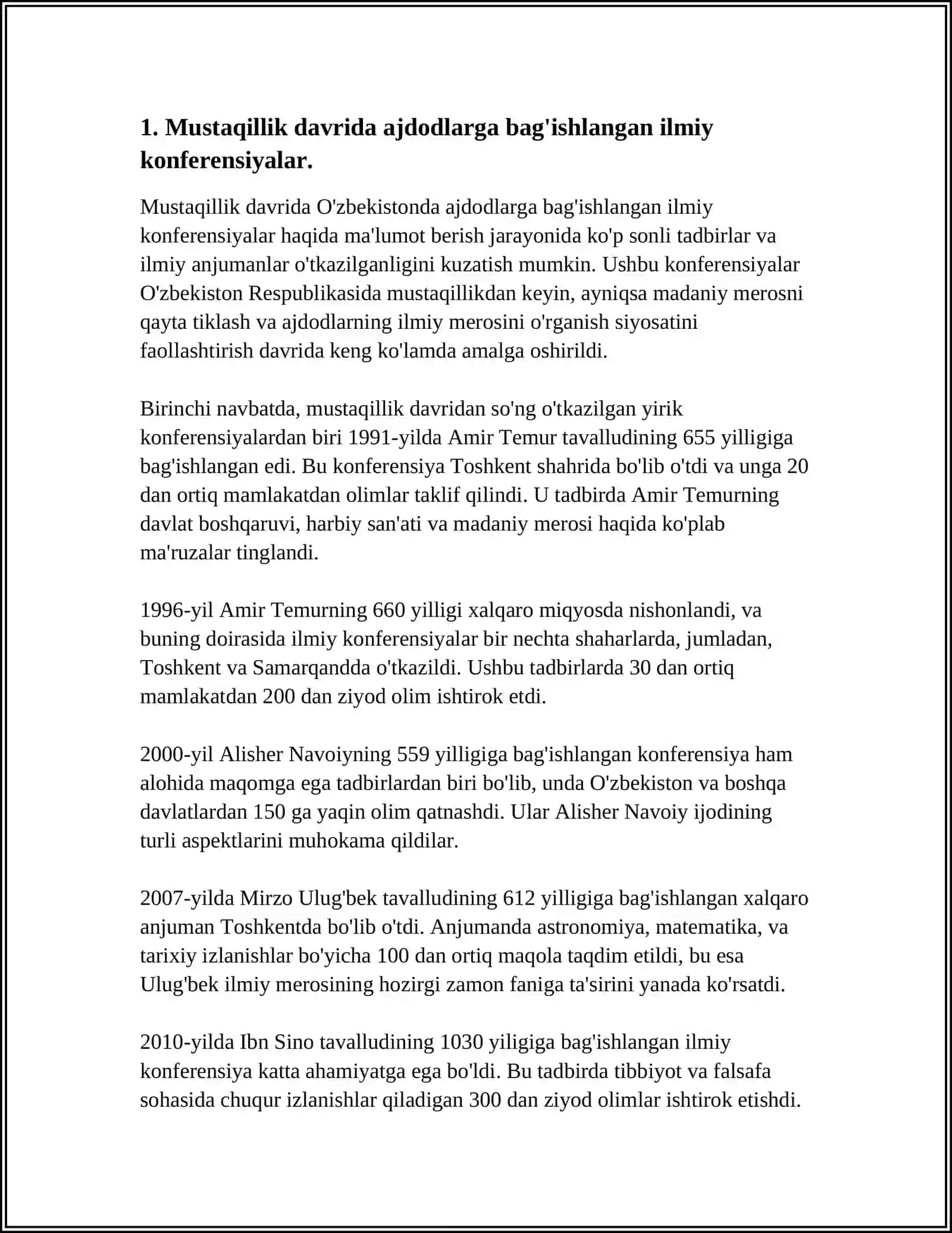 MUSTAQILLIK YILLARIDA BUYUK AJDODLAR VA TARIXIY SHAXSLARGA BOLGAN ETIBOR 4