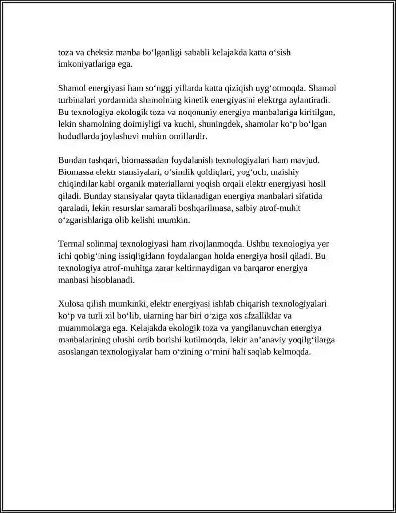 Elektr energiyasi ishlab chiqarish texnologiyalari 4
