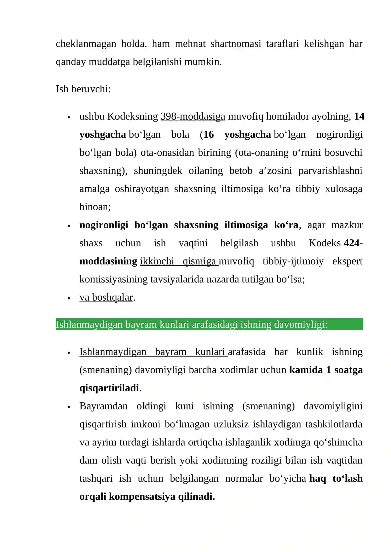 Mehmat huquqi bo`yicha Ish vaqti tushunchasi 4