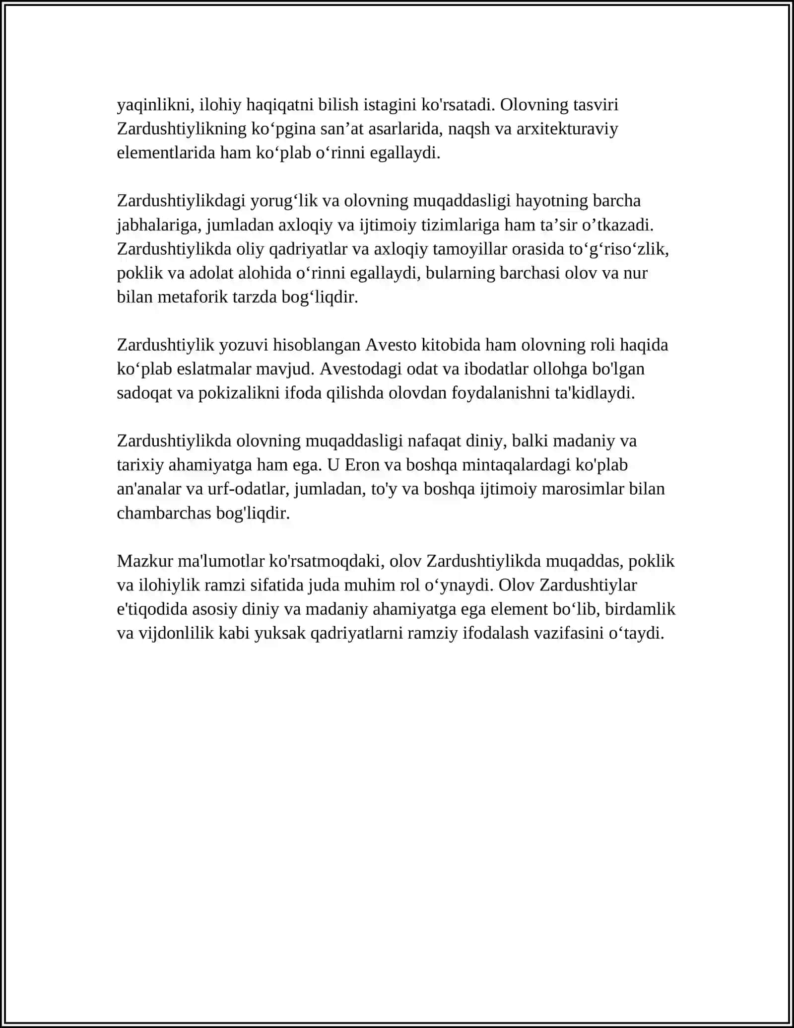 ZARDUSHTIYLIKDA TABIATNING ULUGLANISHI 4
