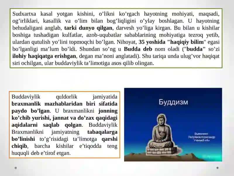 Buddizm Dini Tarixi va Asosiy G`oayalari 4