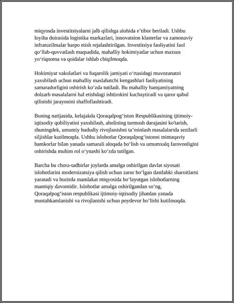 QORAQALPOG’ISTON RESPUBLIKASIDA BOSHQARUV VA SIYOSAT ISLOHATLARI 4