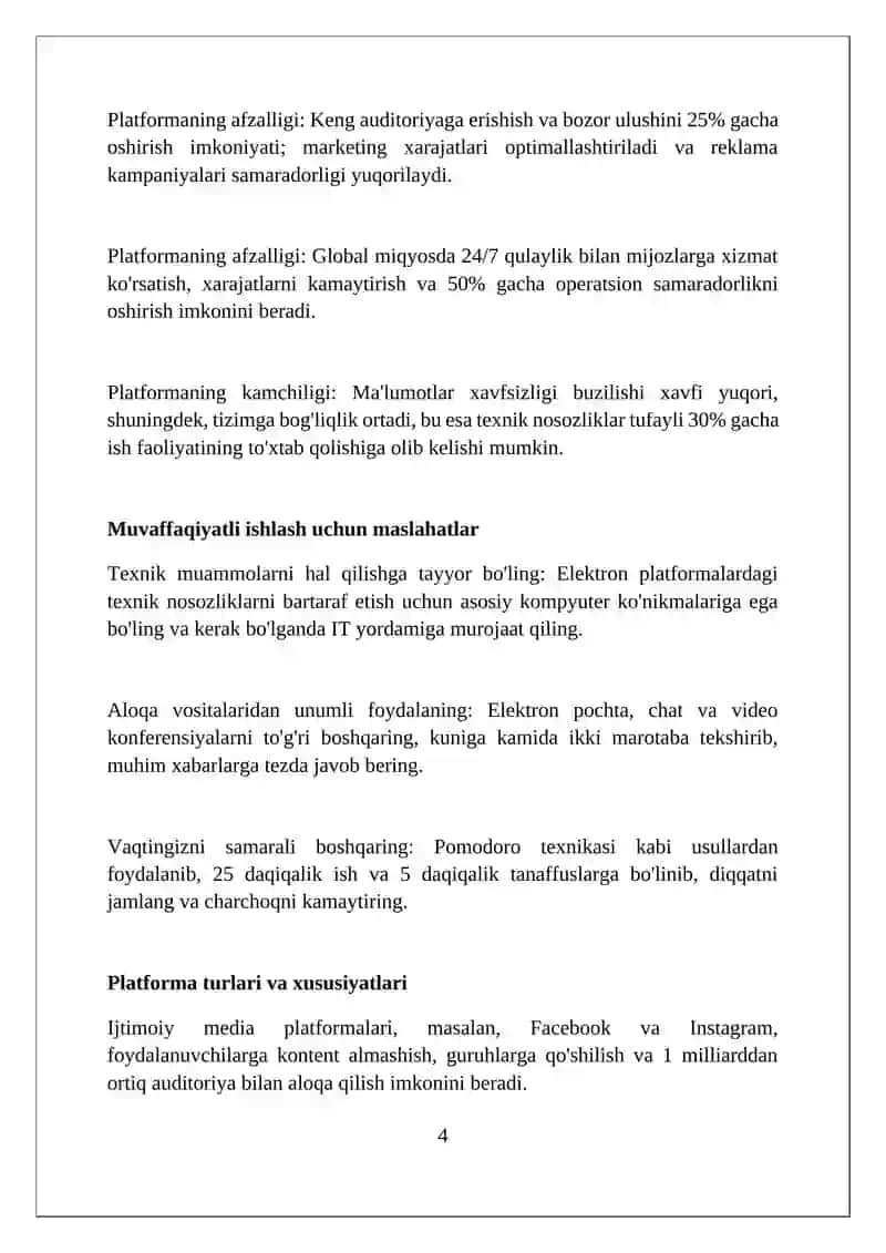 Elektron platformalar va ular ustida ishlash 4