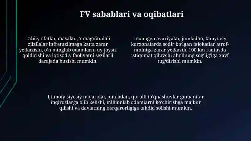 Favqulodda vaziyat (FV) tushunchasi 4