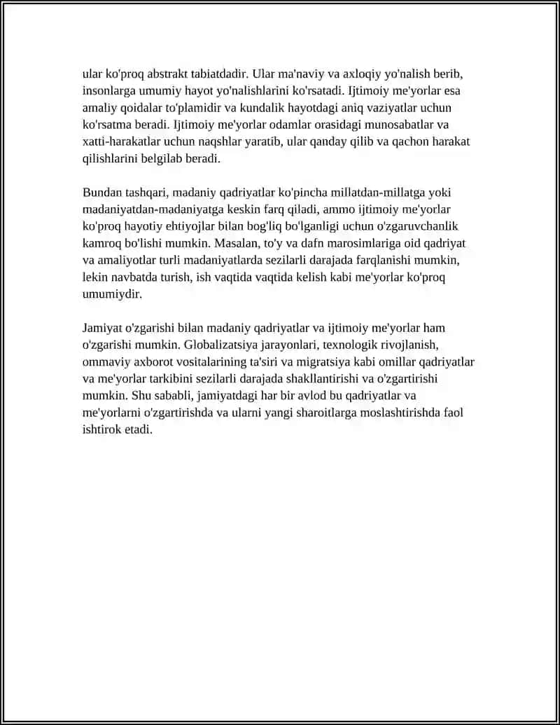 DUNYO XALQLARI MADANYATIDAGI UMUMIYLIK VA FARQLARI MAVZUSI 4