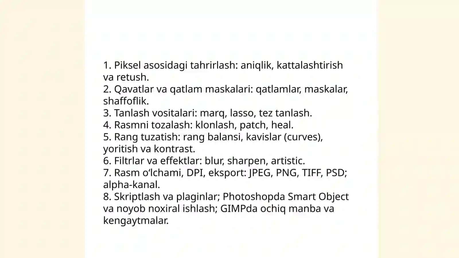 Rastrli va vektorli grafik muharrirlari va ular bilan ishlash 4