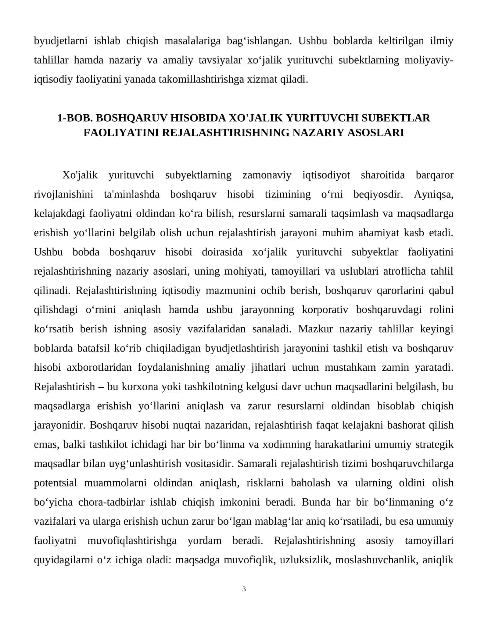 Boshqaruv hisobida xo‘jalik yurituvchi subektlar faoliyatini rejalashtirish va byudjetlashtirish. 4