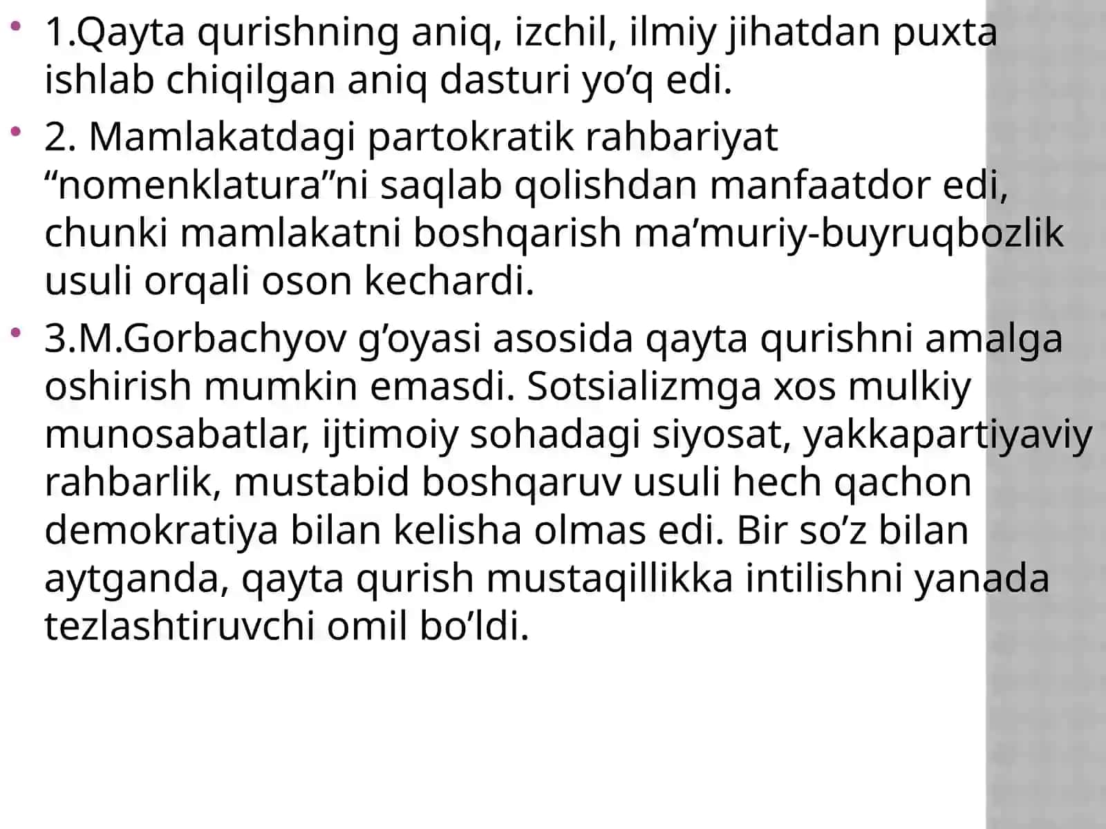 Mustaqil O‘zbekiston Respublikasining tashkil topishi va uningtarixiy ahamiyati 4