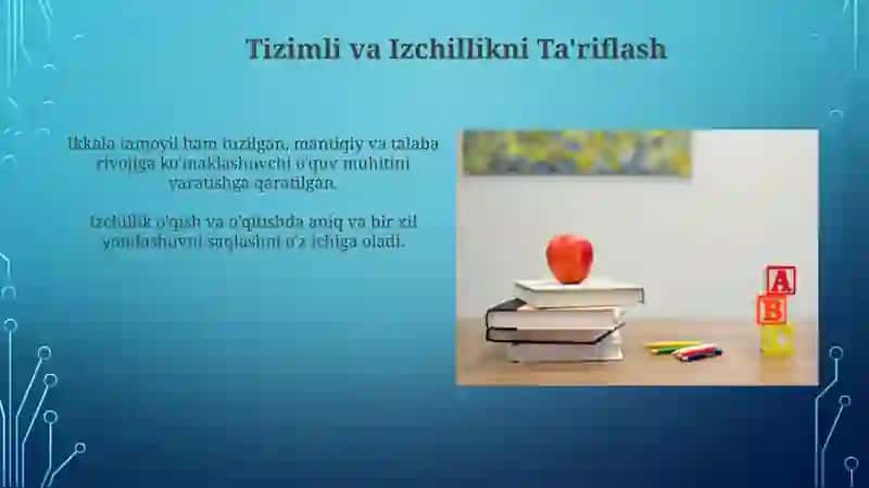 Taʼlimning tizimlik va izchillik prensiplari tamoillari 4